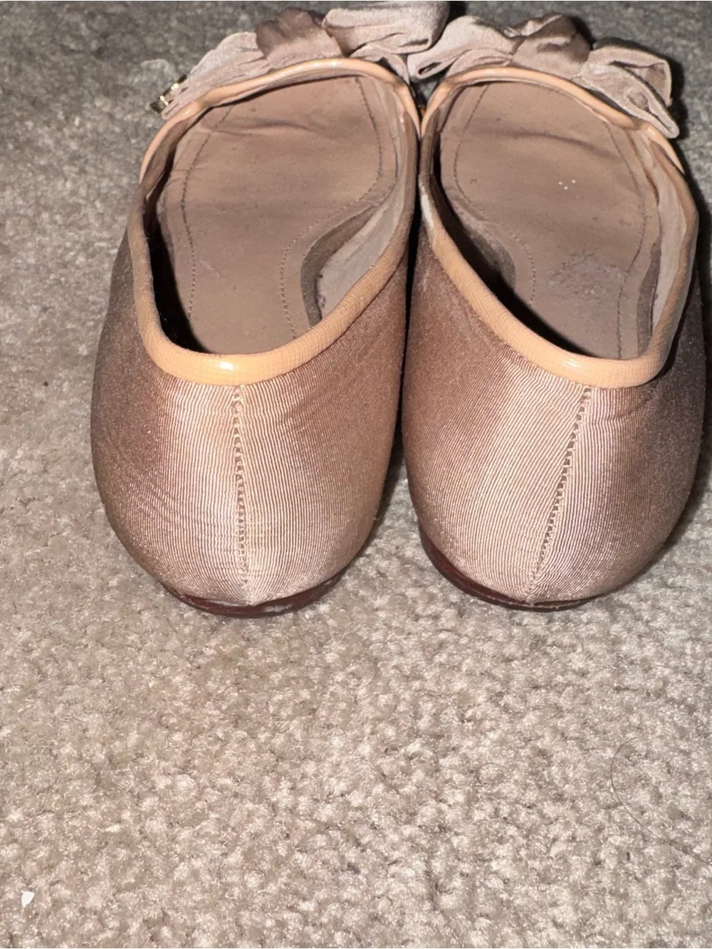 Tory Burch Tan Bow-Front Leather Flats